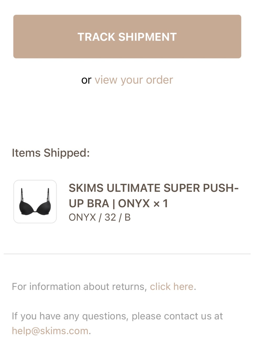 SKIMS ULTIMATE SUPER PUSH-UP BRA - 32B - Onyx